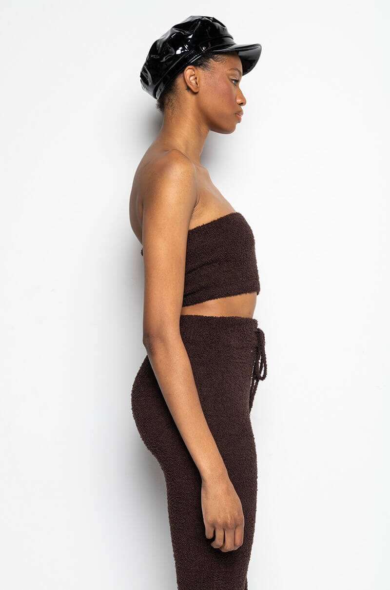 COME THROUGH COZY TUBE TOP DARK BROWN