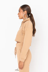 COMFY CROP SWEATSHIRT CAMEL