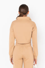 COMFY CROP SWEATSHIRT CAMEL