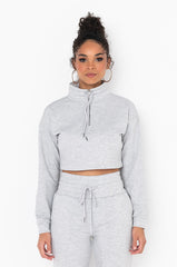 COMFY CROP SWEATSHIRT HEATHER GREY