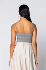 CERISE PLAID CROP TOP