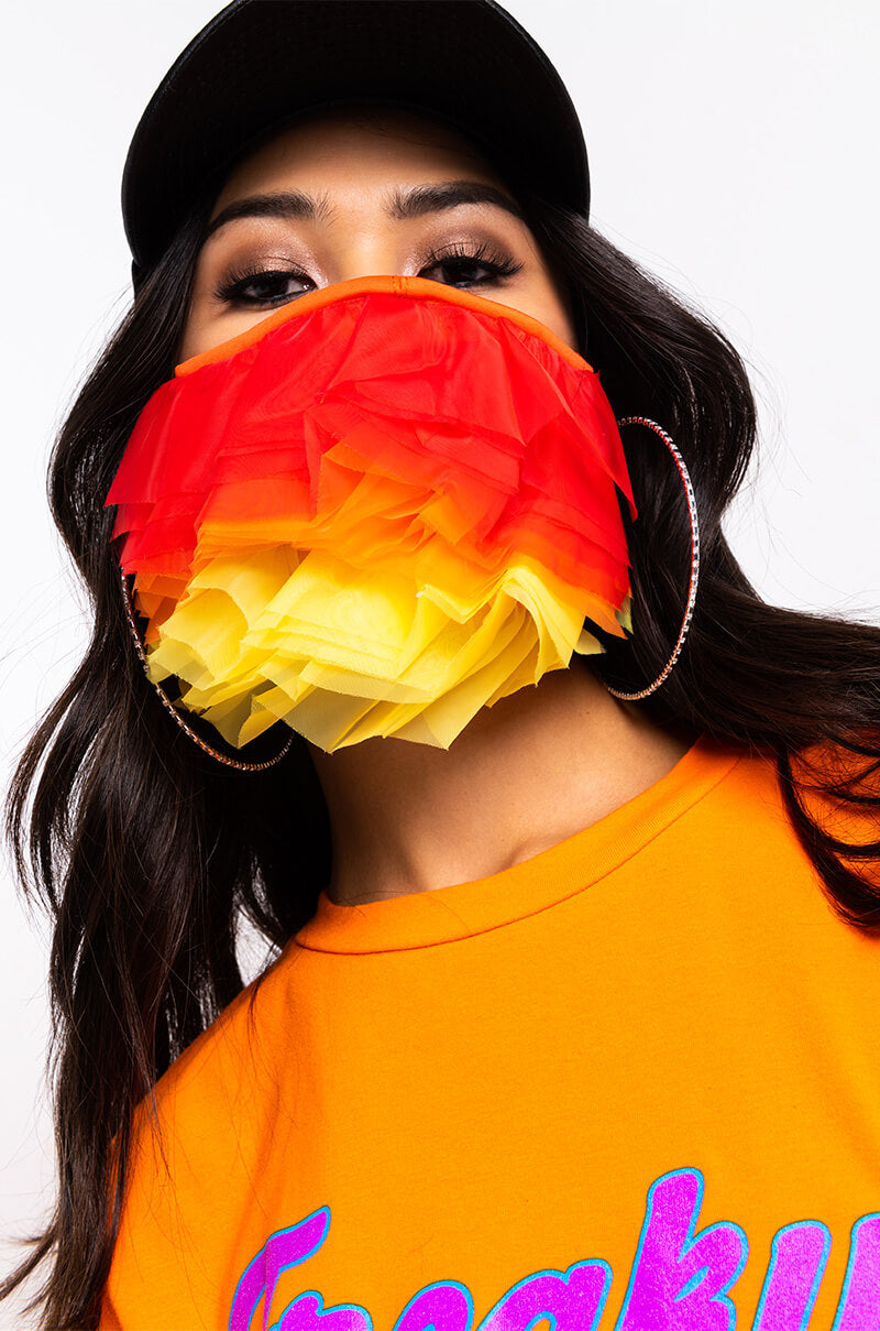 COTTON CANDY DREAMS RUFFLE FASHION FACE COVER