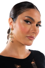 CROSS MY HEART EMBELLISHED DROP EARRINGS