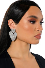 CROSS MY HEART EMBELLISHED EARRINGS