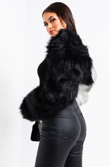 CRUISIN 2 TONED FAUX FUR CROPPED JACKET