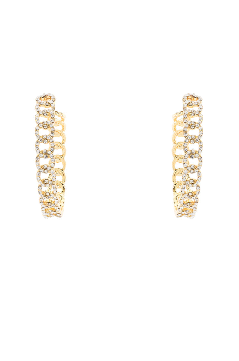 CUBAN GOLD PAVE HOOPS