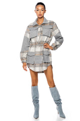 CUDDLE WEATHER PLAID MINI DRESS