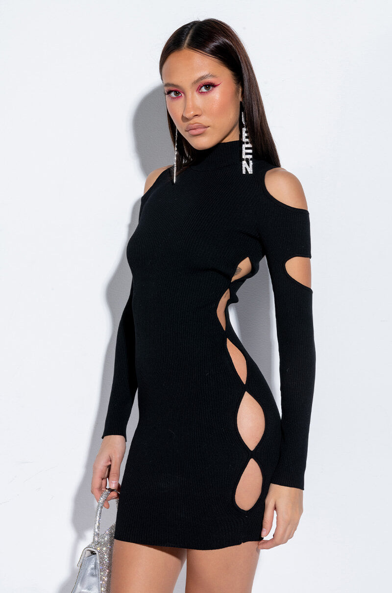 CUT IT OUT RIBBED SWEATER DRESS