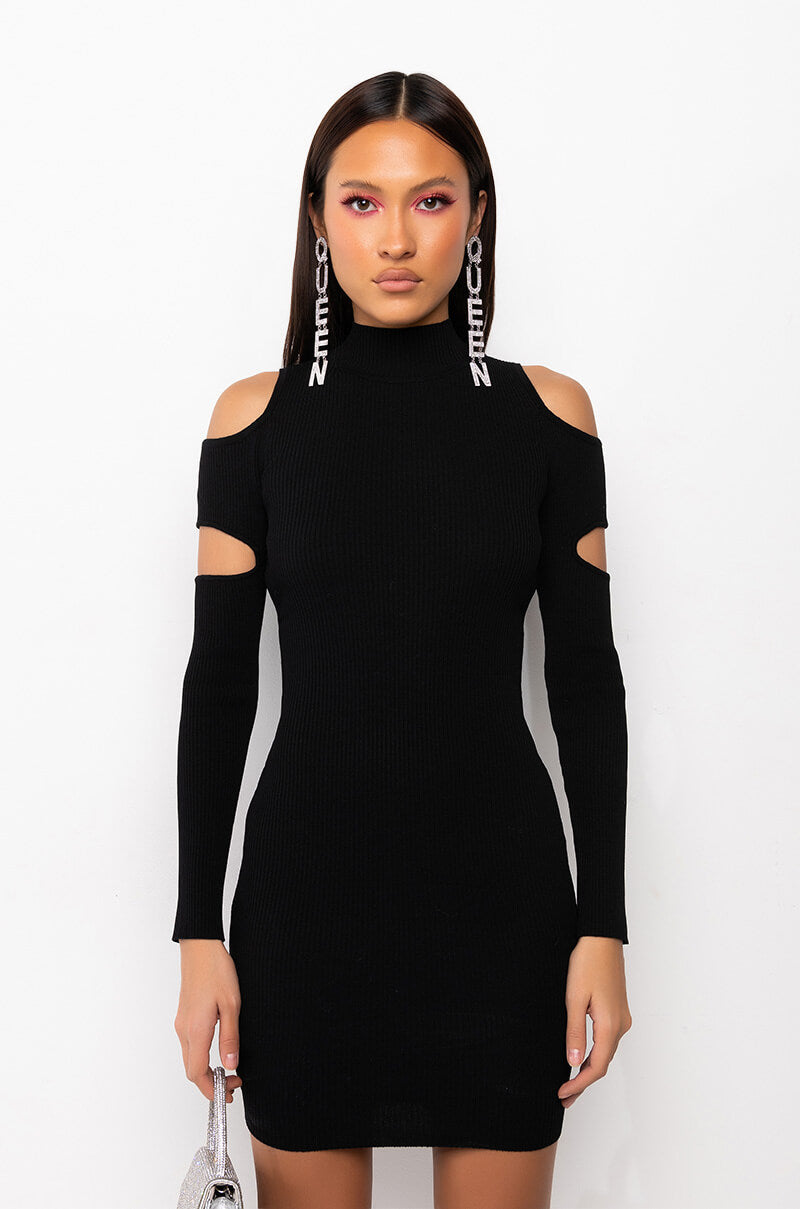 CUT IT OUT RIBBED SWEATER DRESS