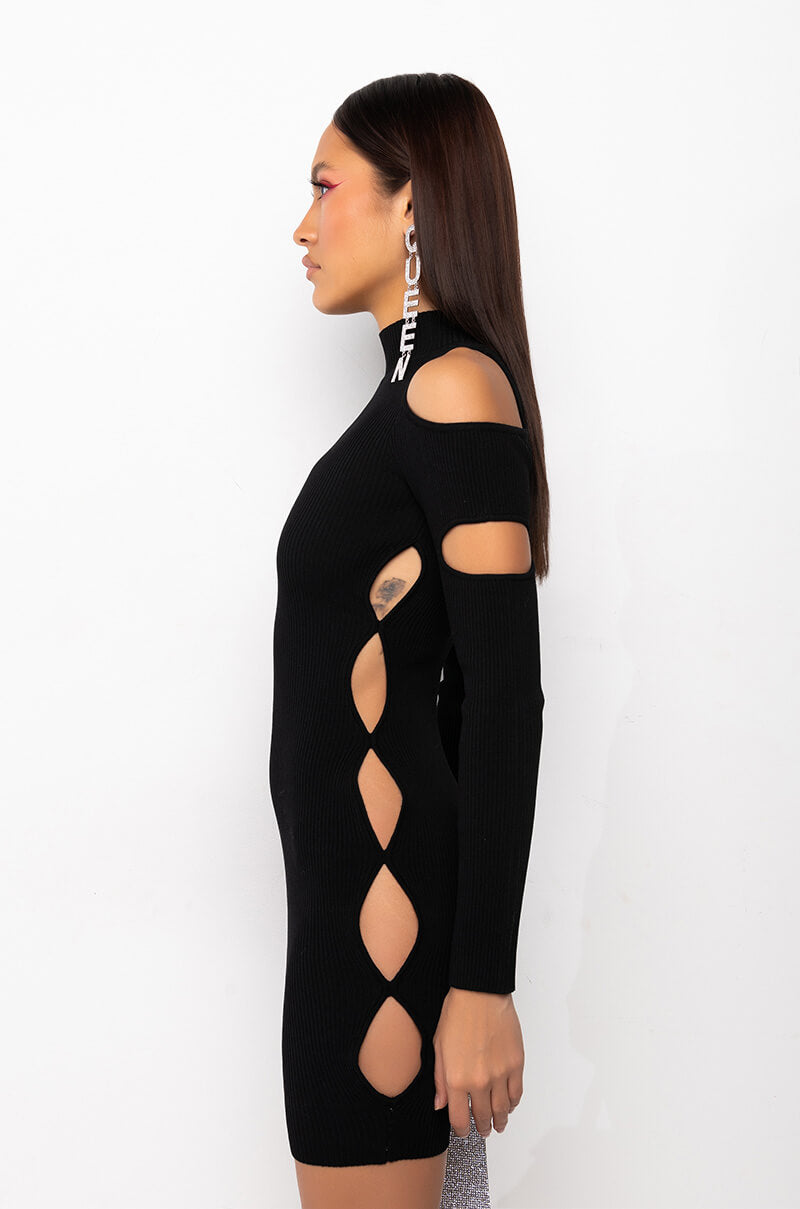 CUT IT OUT RIBBED SWEATER DRESS