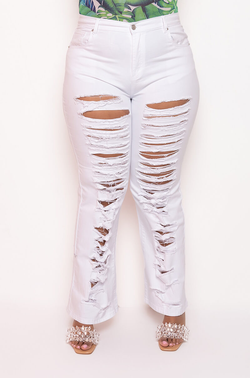 DAMSEL IN DISTRESSED RELAXED HIGH WAISTED JEANS