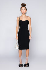 DATE NIGHT BANDAGE MIDI DRESS BLACK