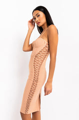 DATE NIGHT BANDAGE MIDI DRESS NUDE