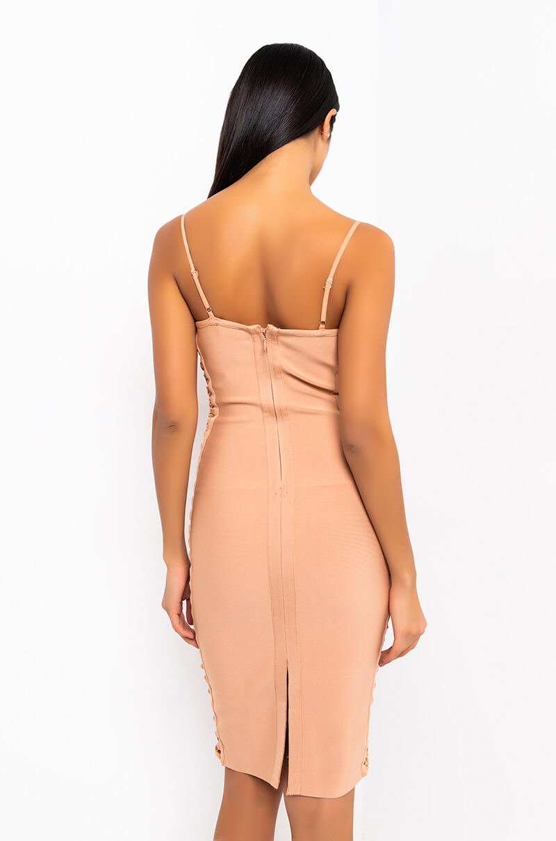 DATE NIGHT BANDAGE MIDI DRESS NUDE