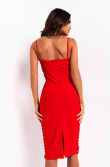 DATE NIGHT BANDAGE MIDI DRESS RED