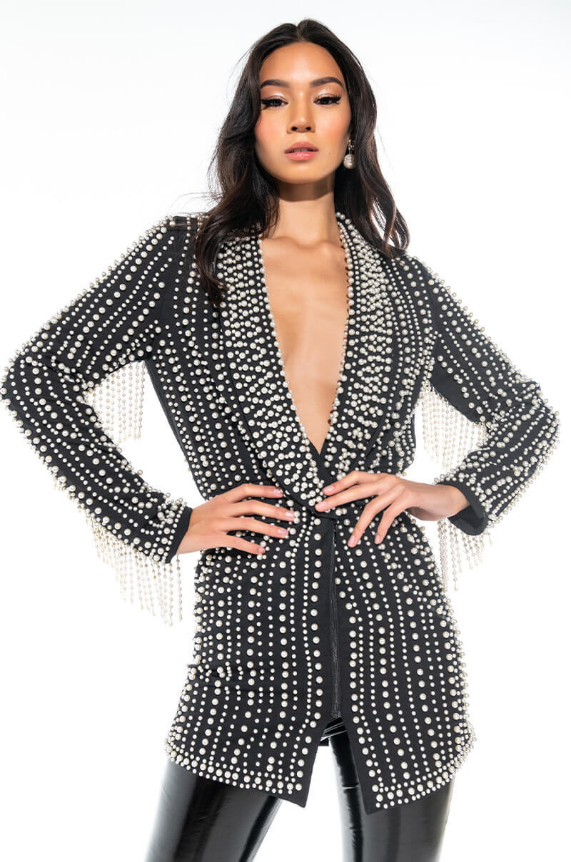 DAVINCI LONG PEARL WORK BLAZER