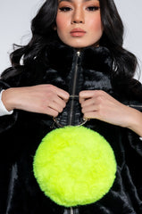 DAYANNE NEON GREEN FUR BAG