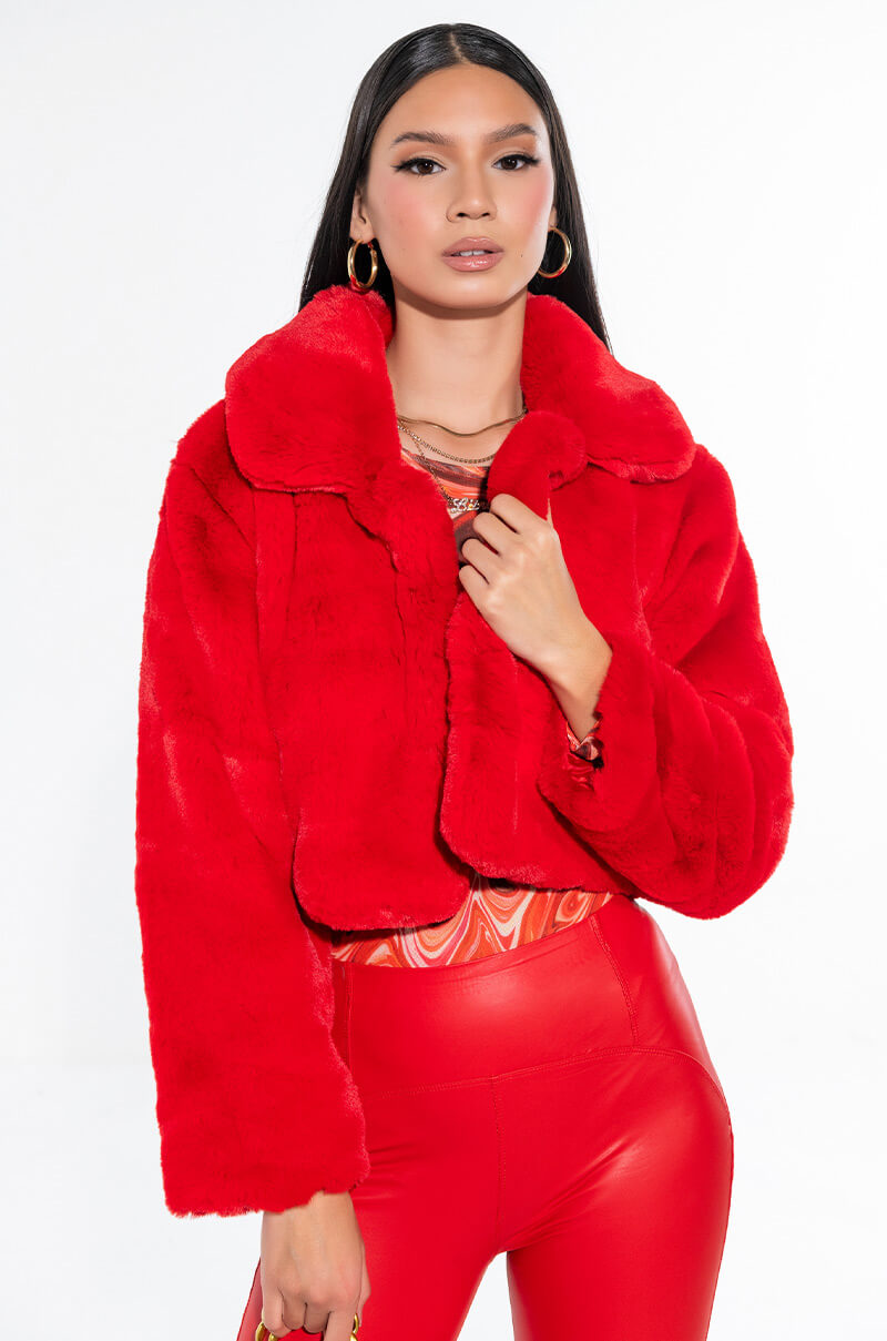 DAYANNE PLUSH FAUX FUR JACKET