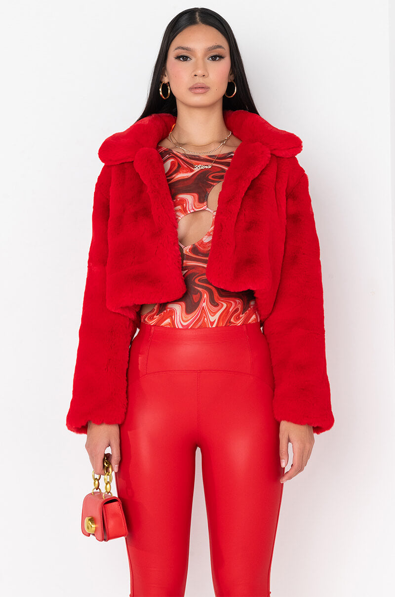 DAYANNE PLUSH FAUX FUR JACKET