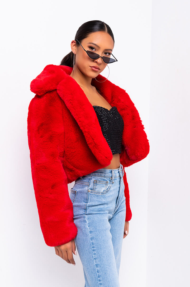 DAYANNE PLUSH FAUX FUR JACKET