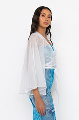 DAYDREAMER FRONT TIE MESH TOP WHITE