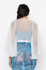 DAYDREAMER FRONT TIE MESH TOP WHITE