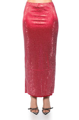 DECISION MAKER RHINESTONE MAXI SKIRT