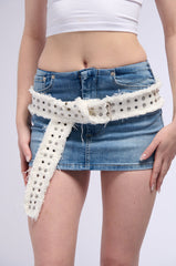 DENIM DARLING BELT IN WHITE