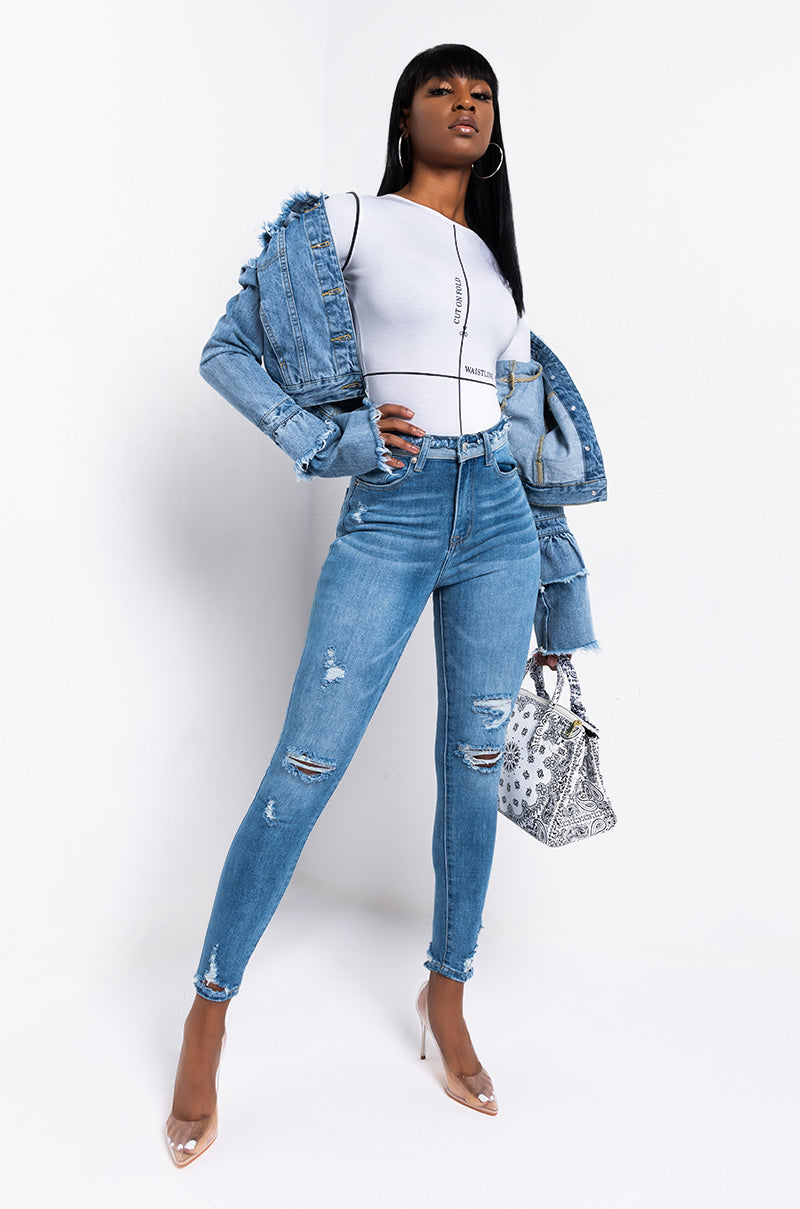 DETAILS MAKE PERFECTION HIGH RISE SKINNY JEANS