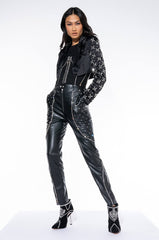 DIAMONDS ARE FOREVER CROP SATIN BLAZER