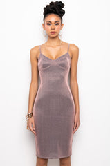 DISCO LOVER SHINE MIDI DRESS PINK