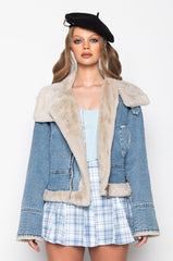 DISTRICT CONNECT DENIM FUR JACKET