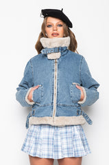 DISTRICT CONNECT DENIM FUR JACKET