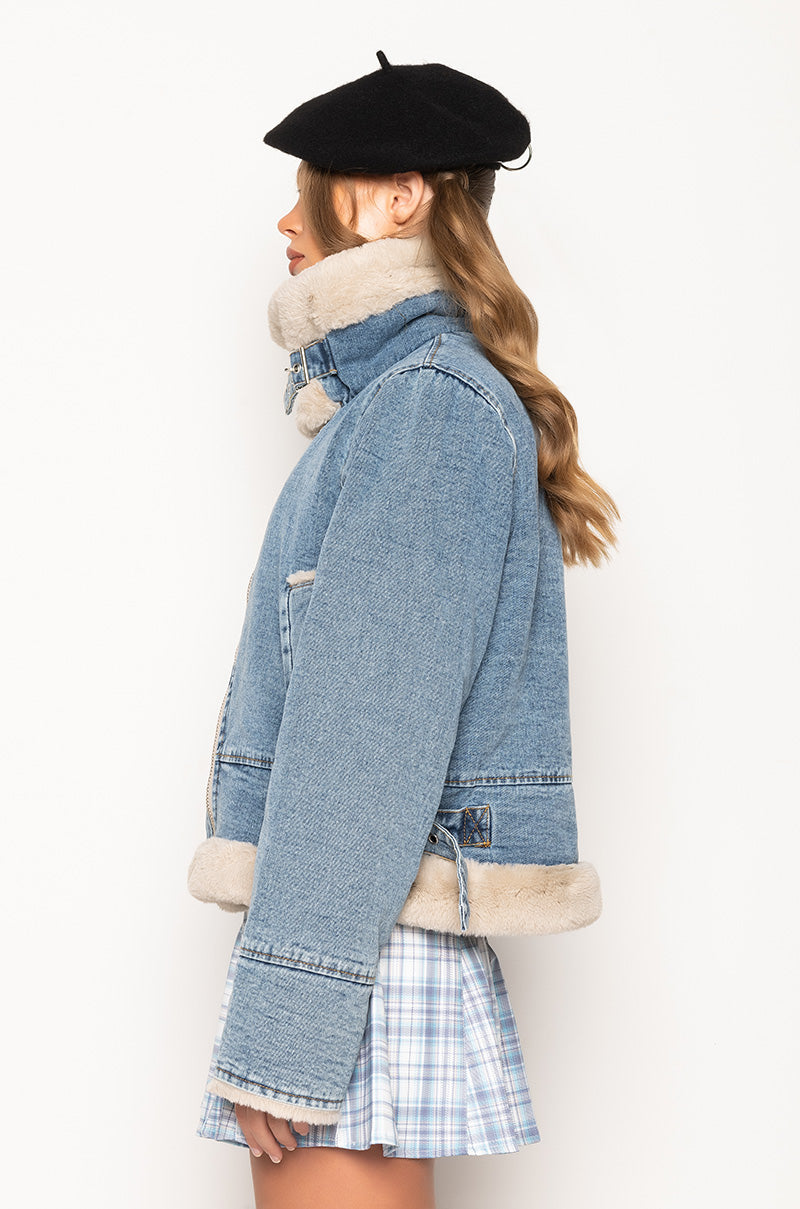 DISTRICT CONNECT DENIM FUR JACKET