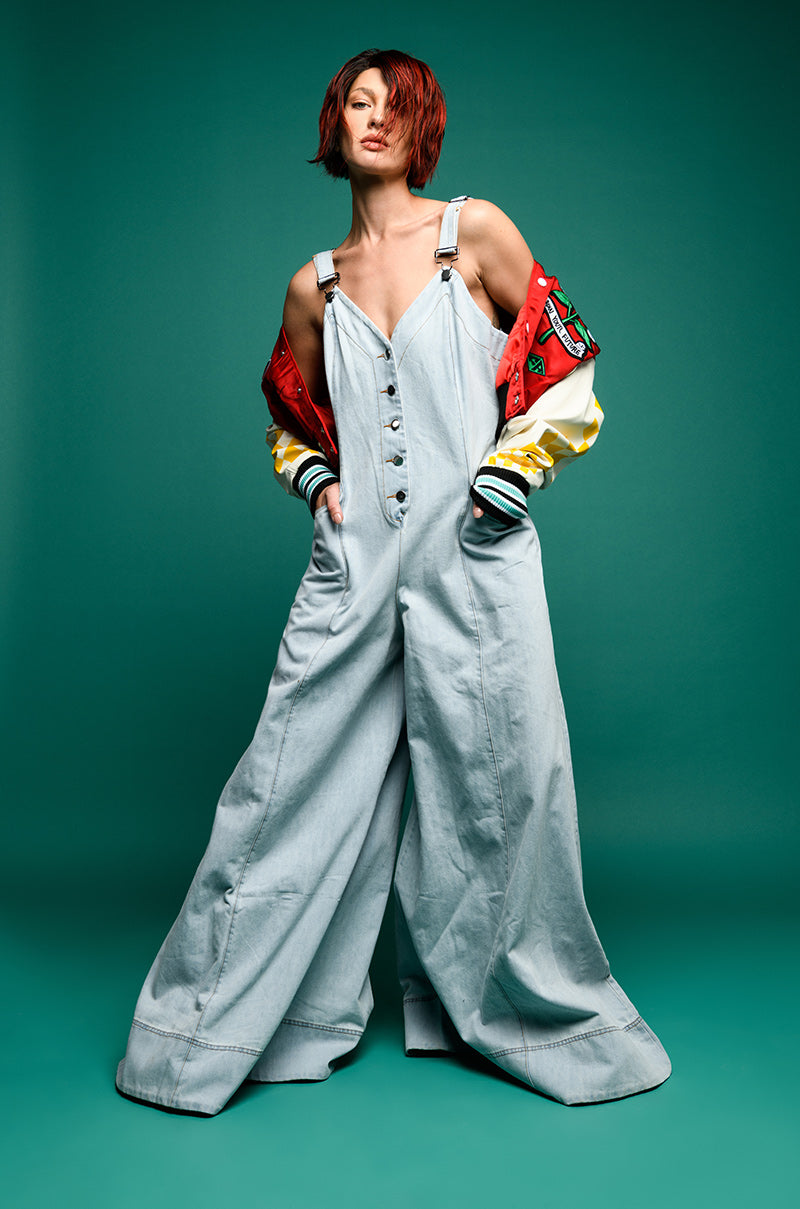 DIANA WIDE LEG DENIM JUMPSUIT