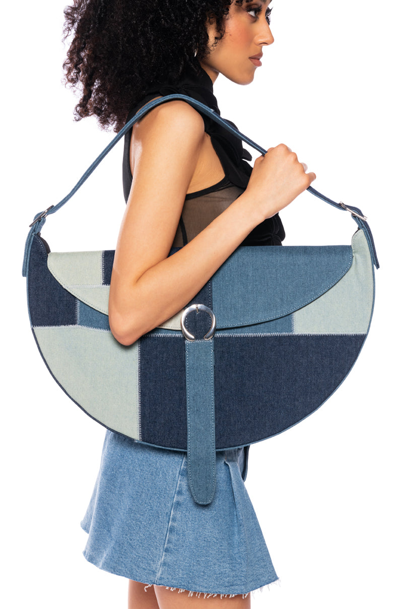 DO IT TO EM PATCHWORK DENIM PURSE