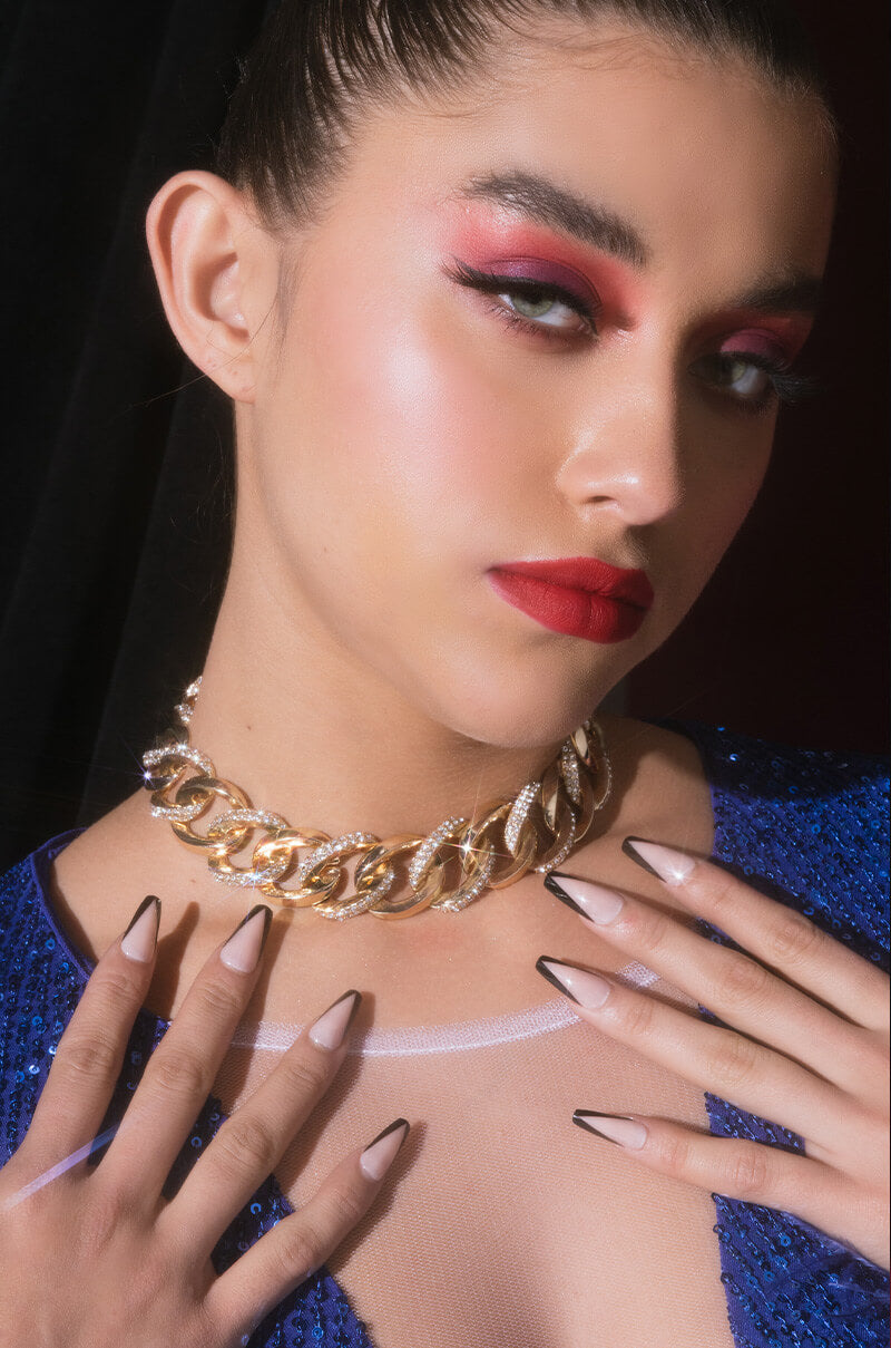 DO YOU SIS RHINESTONE STATEMENT NECKLACE
