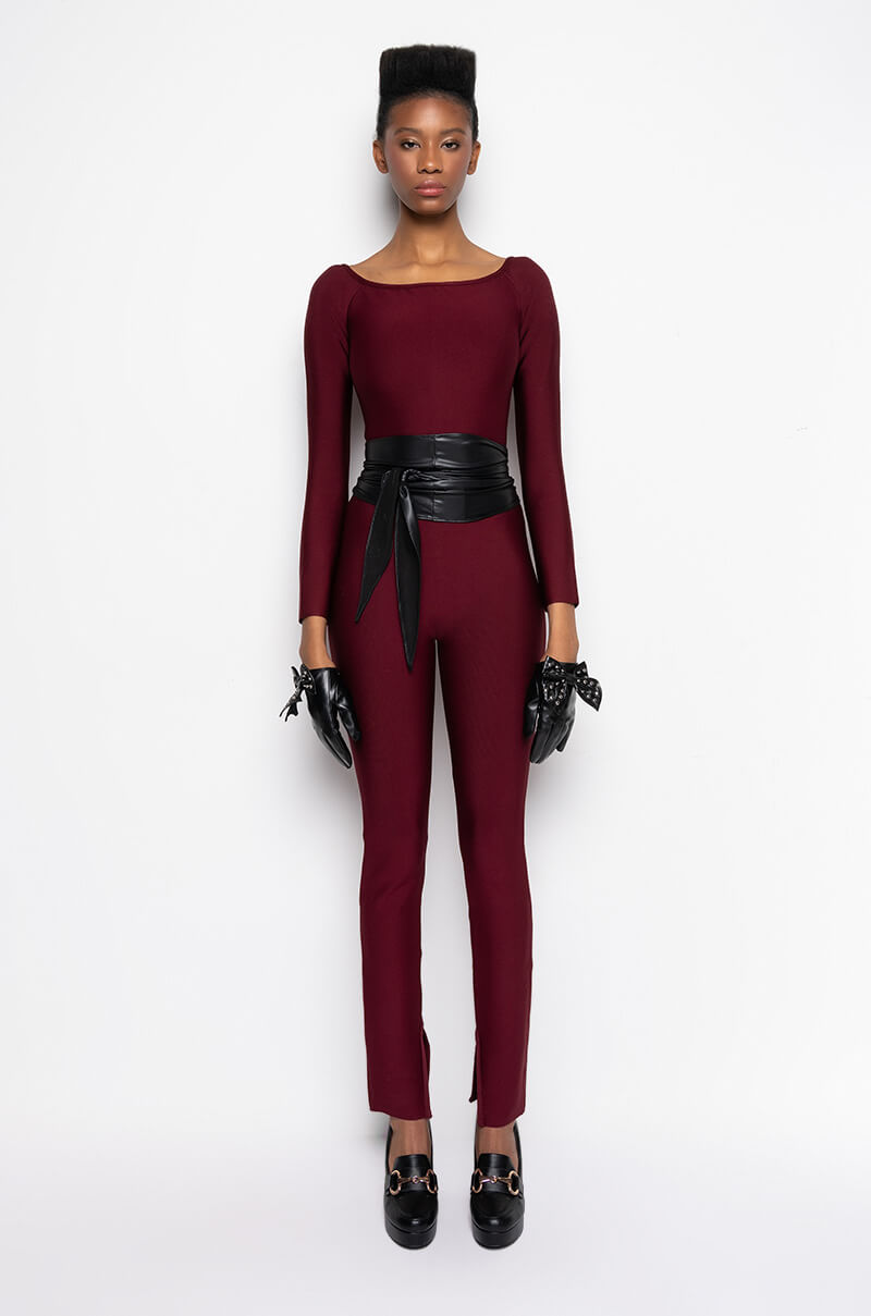 DOES WHAT SHE WANTS BANDAGE JUMPSUIT