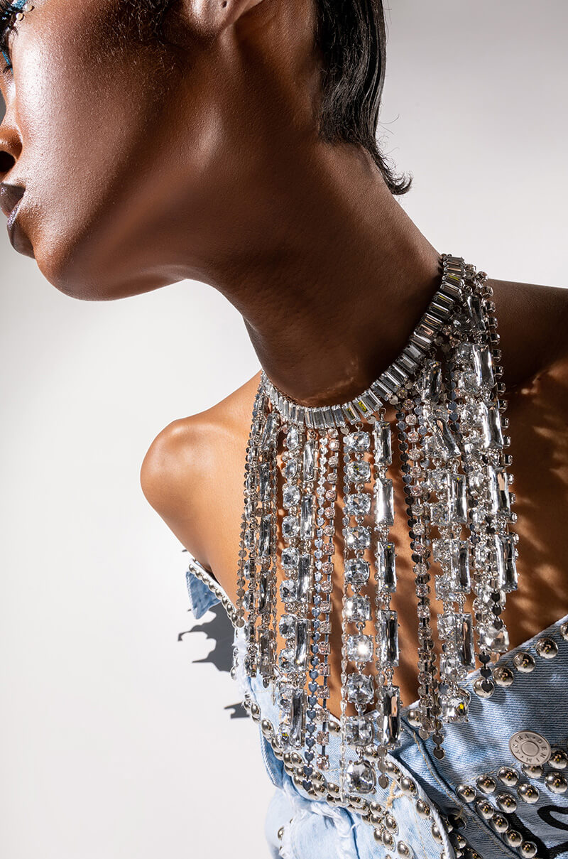 DONT FUCK WIT ME RHINESTONE CHAIN CHOKER