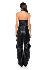 DONT MESS WITH ME PU JUMPSUIT