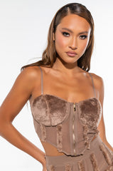 DOWN AND OUT TEDDY CORSET TOP