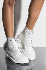DR. MARTENS 1460 WHITE MONO SMOOTH ANKLE BOOTS