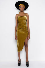 DREAM VELVET HIGH LOW MIDI DRESS