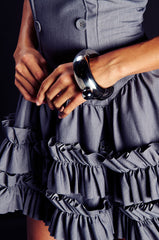 DRINKS ON ME FLASK BRACELET IN SILVER