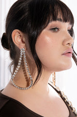 DRIP DROP RHINESTONE STATEMENT EARRINGS