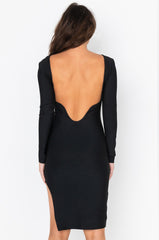 DROP IT LOW BACKLESS BANDAGE MIDI DRESS