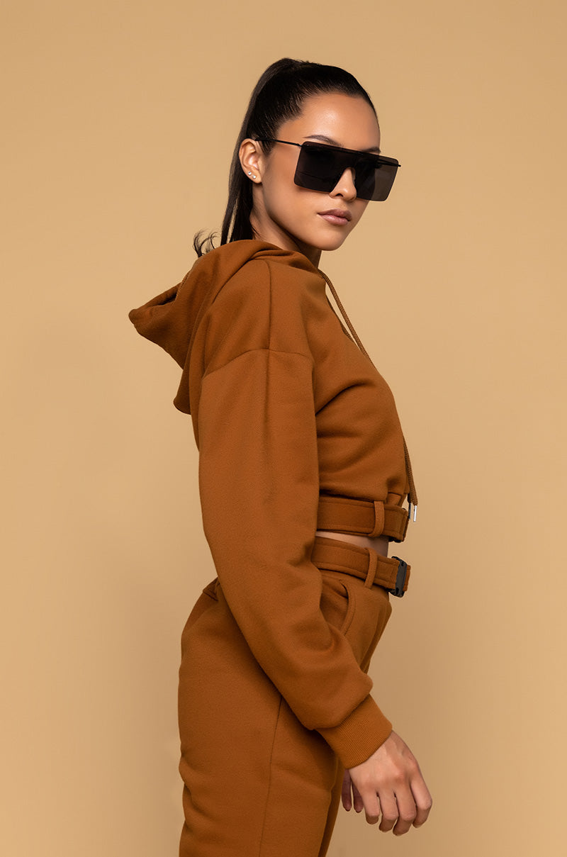 EASY TO SAY SWEATSHIRT LIGHT BROWN