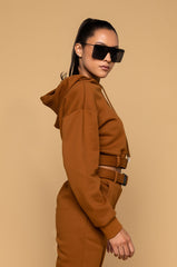 EASY TO SAY SWEATSHIRT LIGHT BROWN