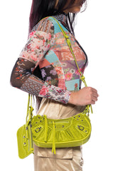 ELEGANT EMBELLISHED BAG IN GREEN