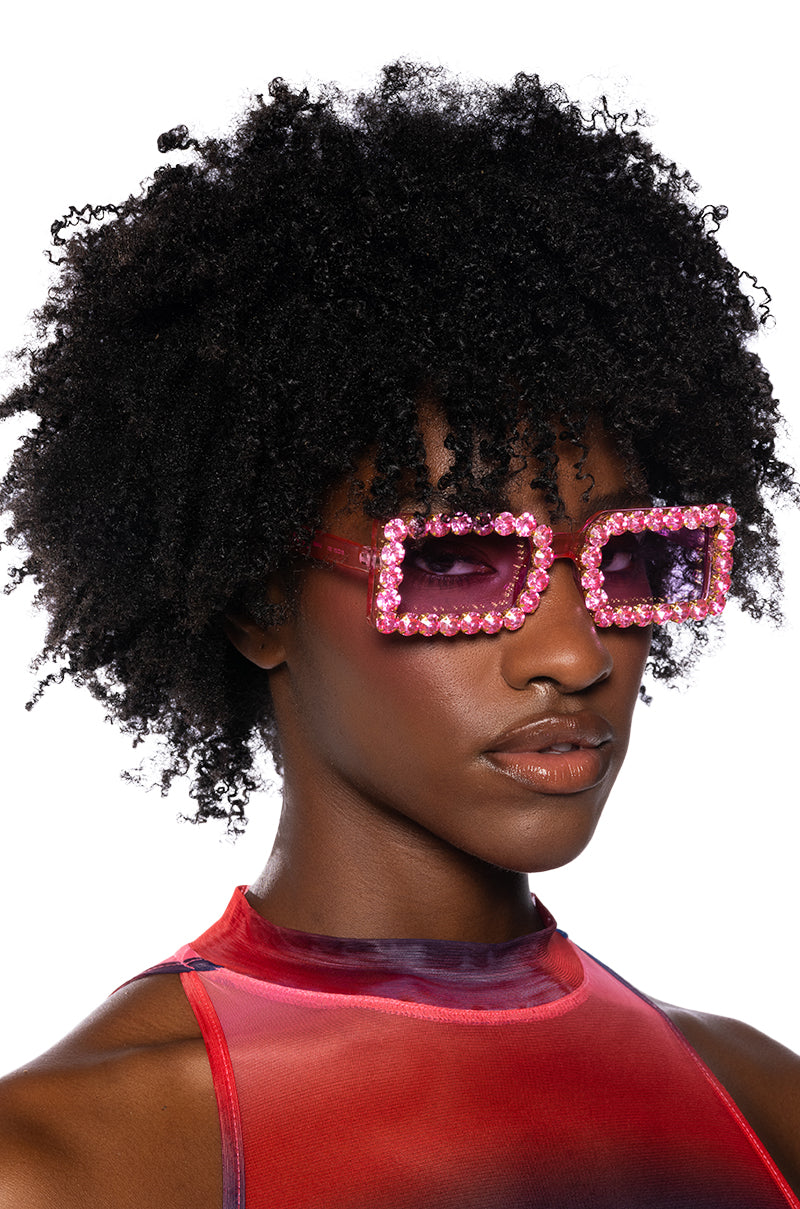 ELLE RHINESTONE RECTANGLE SUNNIES